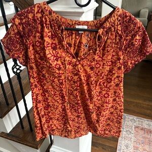Jennifer Grace 100% Cotton floral Top -Size Large
